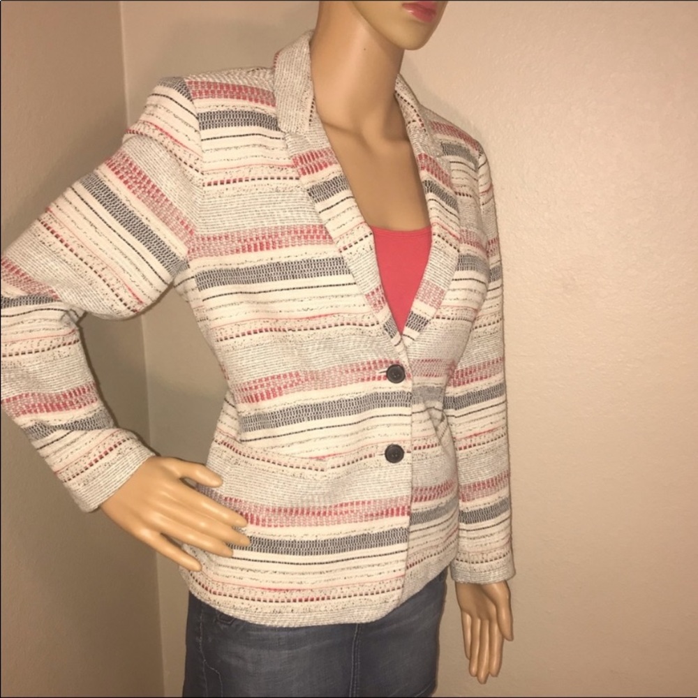 Lucky Brand Tweed Stripe Schoolboy Blazer Jacket - Picture 12 of 13